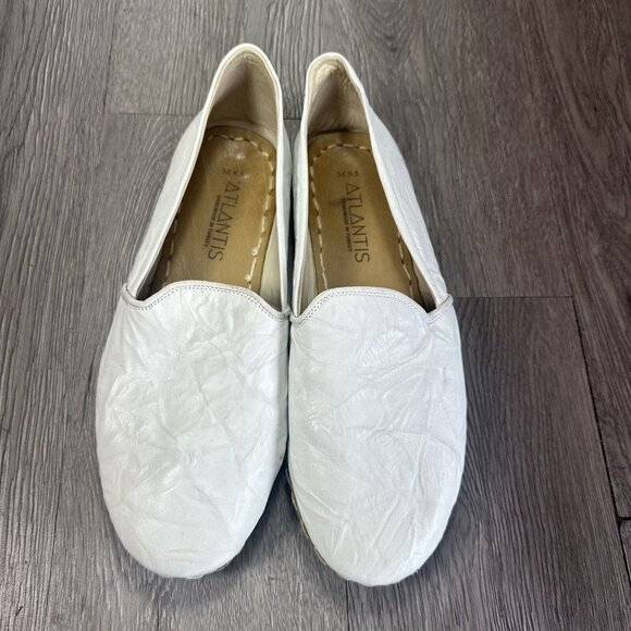 Atlantis Barefoot Shoes Mens 9.5 White  Leather Loafers Handmade Turkey main image 9